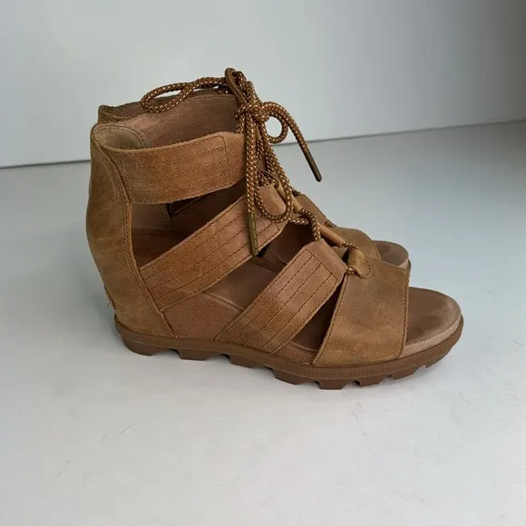 SOREL Women's Joanie II Lace Wedge Sandals Size 8.5