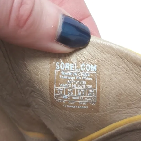 Sorel Women's Nadia Mule Leather Sandal Golden Yellow Size 7.5