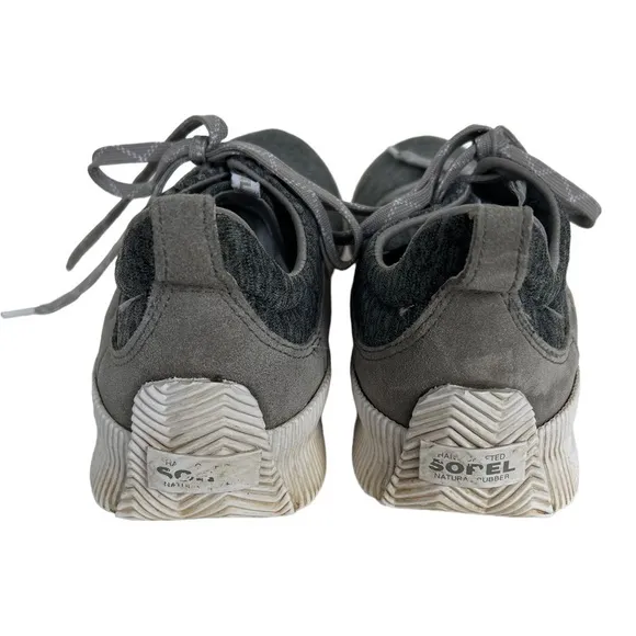 SOREL Women's Out N About Plus Sneaker Shoes Gray NL3254-081 Leather Lace Up