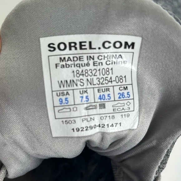 SOREL Women's Out N About Plus Sneaker Shoes Gray NL3254-081 Leather Lace Up