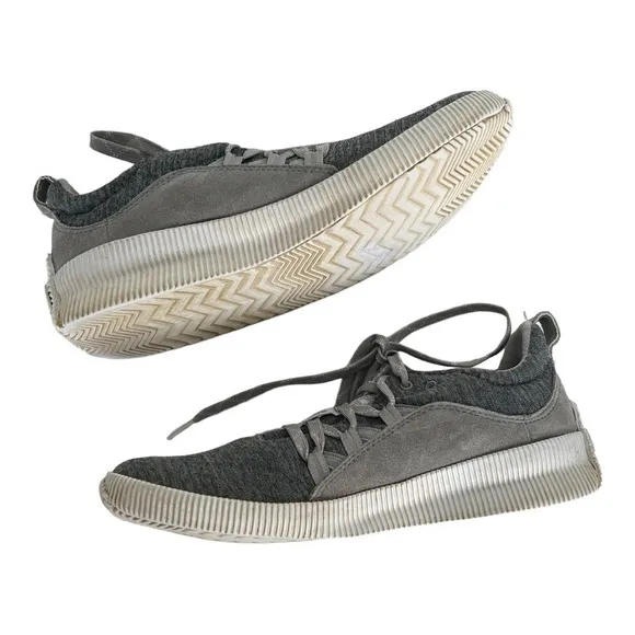 SOREL Women's Out N About Plus Sneaker Shoes Gray NL3254-081 Leather Lace Up
