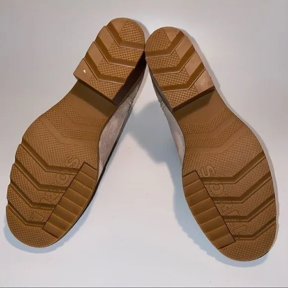 Sorel Cate Cut Out Ankle Boots Block Heel Suede