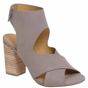 Splendid Jerry Gray Leather Strappy Stacked Block Heel Dress Sandals Size 8.5