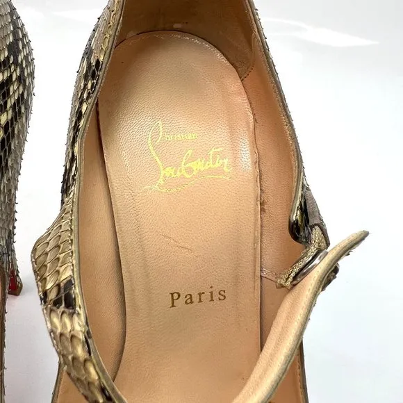 🌷❤️‍🔥SPRING SALE 🔥 FINAL PRICE🌷Christian Louboutin Bana 140 Python Heel 36.5