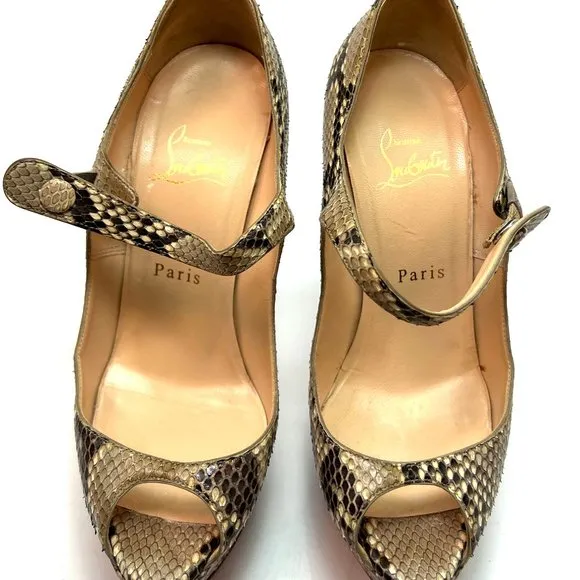 🌷❤️‍🔥SPRING SALE 🔥 FINAL PRICE🌷Christian Louboutin Bana 140 Python Heel 36.5