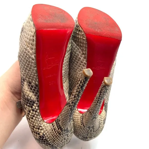 🌷❤️‍🔥SPRING SALE 🔥 FINAL PRICE🌷Christian Louboutin Bana 140 Python Heel 36.5