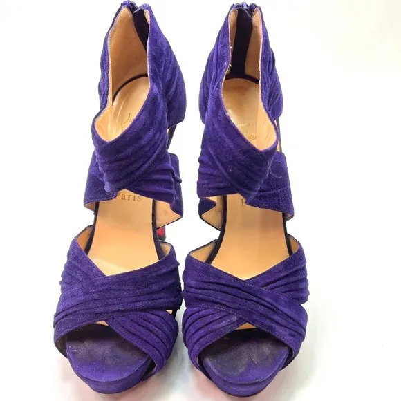 🌷❤️‍🔥SPRING SALE 🔥 FINAL PRICE🌷💥Christian Louboutin Purple Suede Booties 37