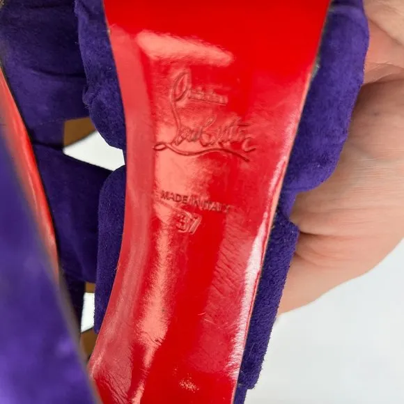 🌷❤️‍🔥SPRING SALE 🔥 FINAL PRICE🌷💥Christian Louboutin Purple Suede Booties 37