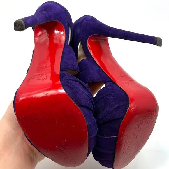 🌷❤️‍🔥SPRING SALE 🔥 FINAL PRICE🌷💥Christian Louboutin Purple Suede Booties 37