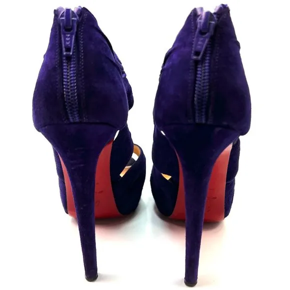 🌷❤️‍🔥SPRING SALE 🔥 FINAL PRICE🌷💥Christian Louboutin Purple Suede Booties 37