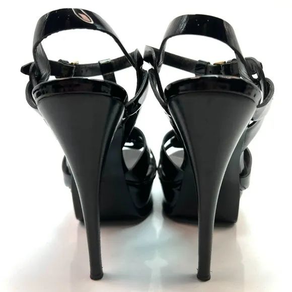 🌷❤️‍🔥SPRING SALE 🔥 FINAL PRICE🌷Saint Laurent Tribute Black Patent Sandals 39
