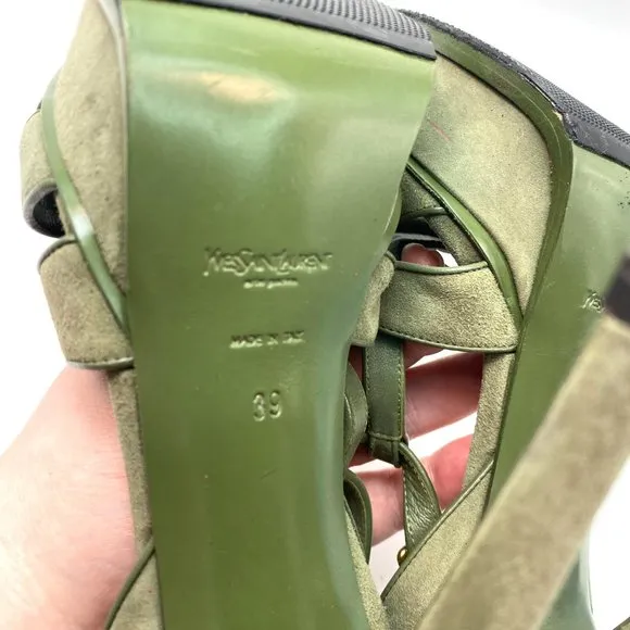 🌷❤️‍🔥SPRING SALE 🔥 FINAL PRICE🌷Saint Laurent Tribute Green Khaki Sandals 39