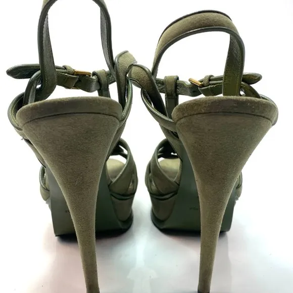 🌷❤️‍🔥SPRING SALE 🔥 FINAL PRICE🌷Saint Laurent Tribute Green Khaki Sandals 39