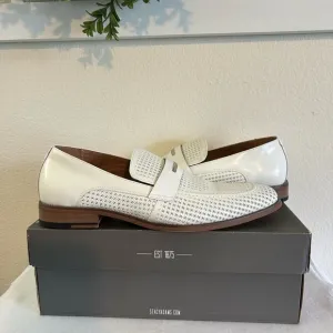STACY ADAMS Belvin Mens White Loafers Size 10 1/2