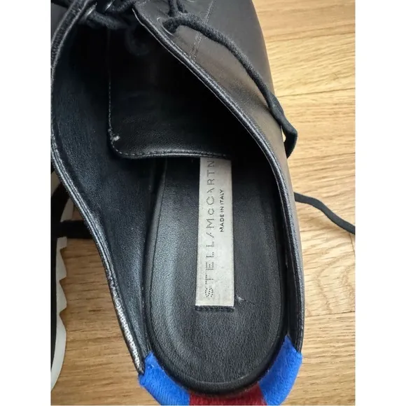 Stella McCarthy SNEAK-ELYSE PLATFORM WEDGE SNEAKER MULES IN BLACK