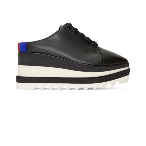 Stella McCarthy SNEAK-ELYSE PLATFORM WEDGE SNEAKER MULES IN BLACK