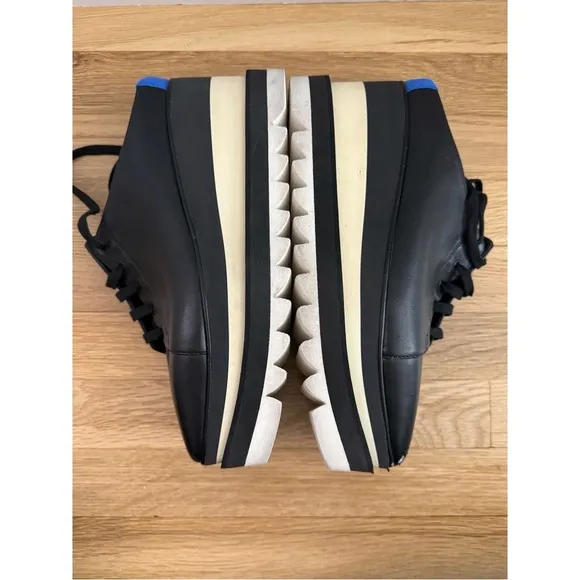 Stella McCarthy SNEAK-ELYSE PLATFORM WEDGE SNEAKER MULES IN BLACK