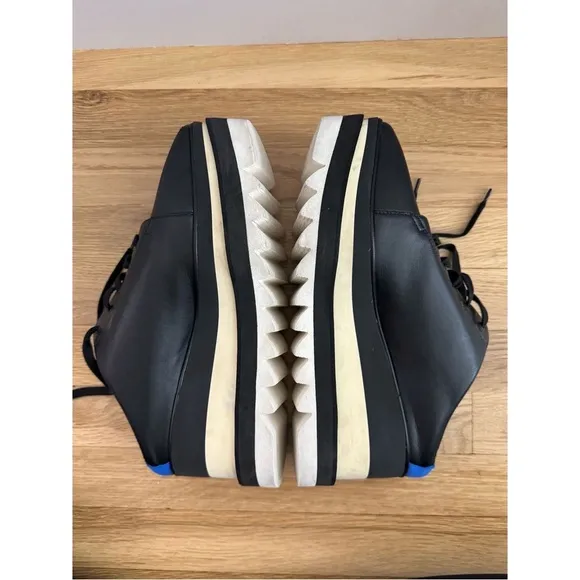 Stella McCarthy SNEAK-ELYSE PLATFORM WEDGE SNEAKER MULES IN BLACK