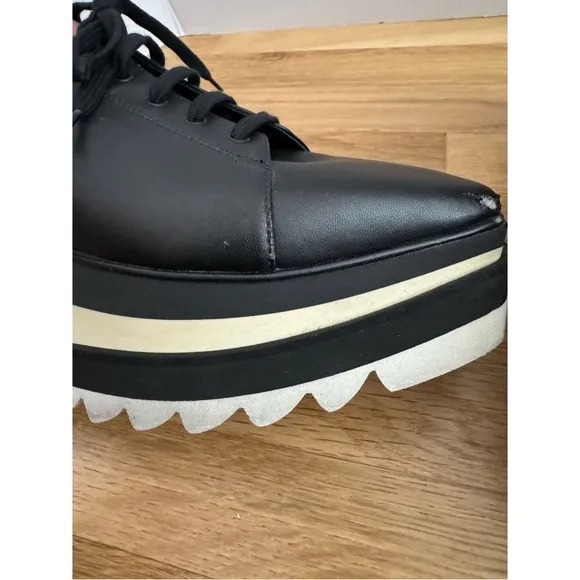 Stella McCarthy SNEAK-ELYSE PLATFORM WEDGE SNEAKER MULES IN BLACK