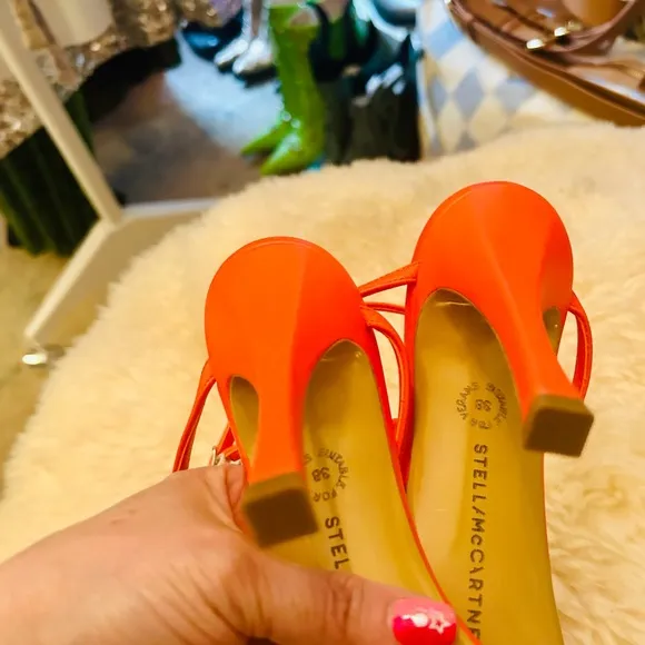 Stella McCartney Orange Embellished Women's Heels