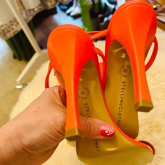 Stella McCartney Orange Embellished Women's Heels