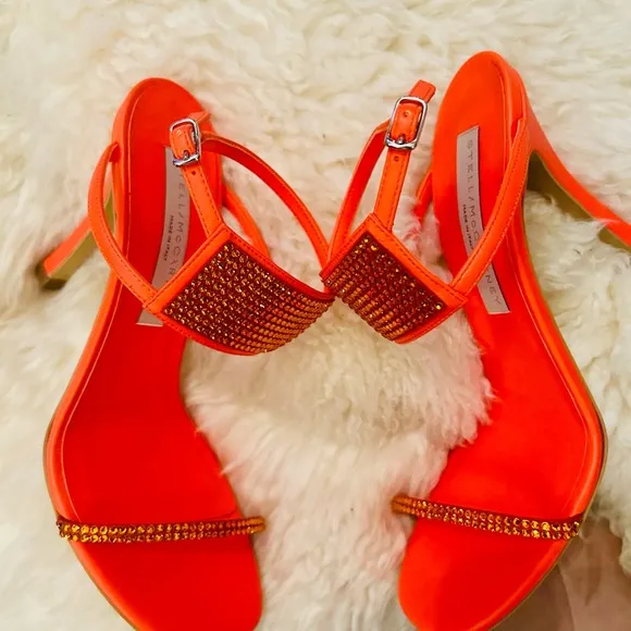 Stella McCartney Orange Embellished Women's Heels