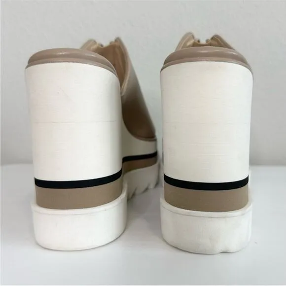 Stella McCartney Sneak-Elyse Beige Wedge Platform Slide Sandals Women’s Size 41