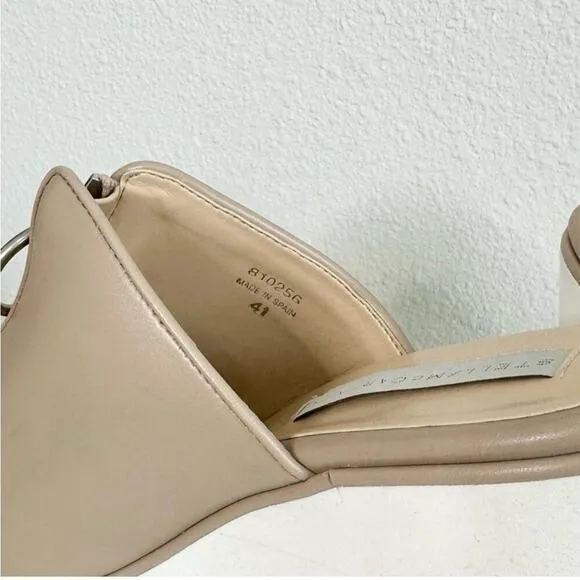 Stella McCartney Sneak-Elyse Beige Wedge Platform Slide Sandals Women’s Size 41