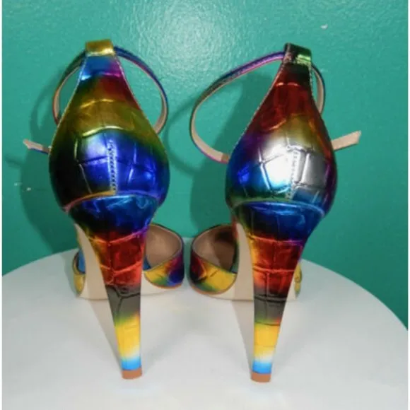 Steve Madden Alisha Rainbow Metallic Heels Shoes