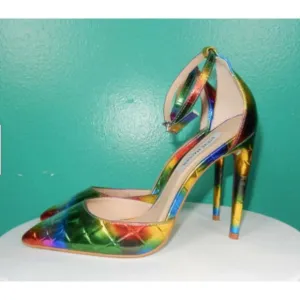 Steve Madden Alisha Rainbow Metallic Heels Shoes