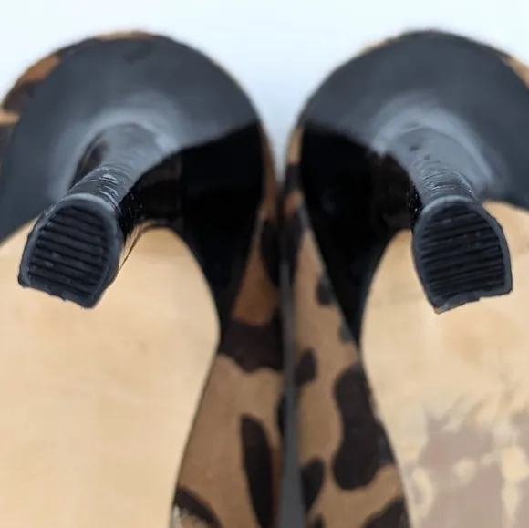 Steve Madden Bevv Leopard Platform Stiletto Heels Patent Leather Mob Wife 6.5