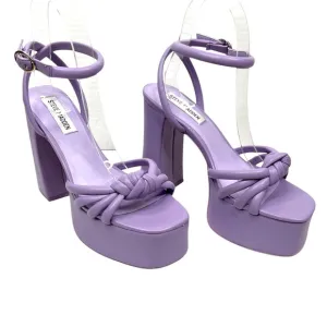 Steve Madden Bonnie Platform Sandals Block Heel in Purple Lavender Size 7.5