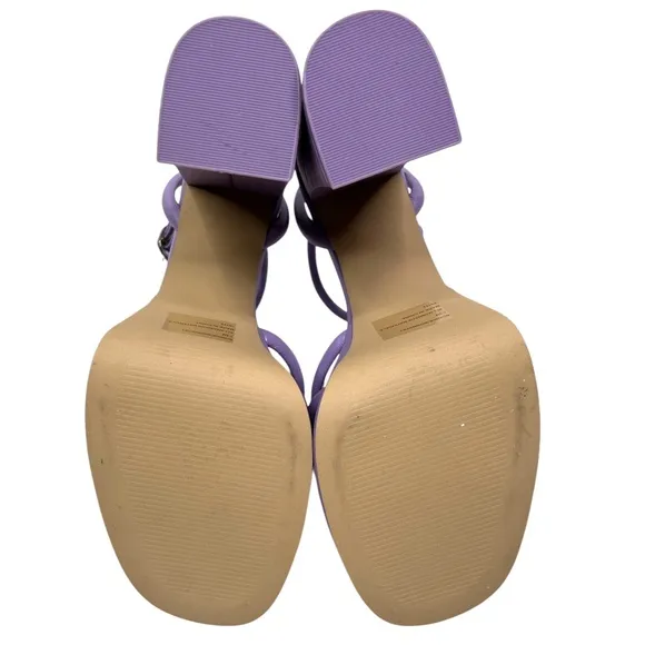 Steve Madden Bonnie Platform Sandals Block Heel in Purple Lavender Size 7.5