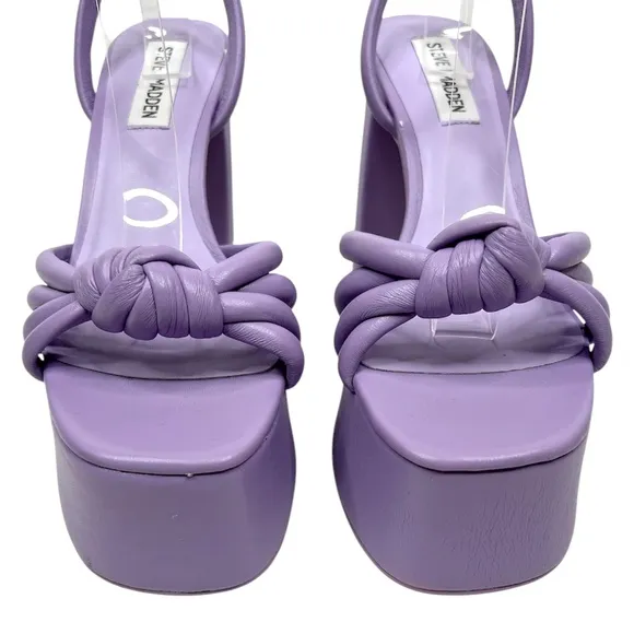 Steve Madden Bonnie Platform Sandals Block Heel in Purple Lavender Size 7.5