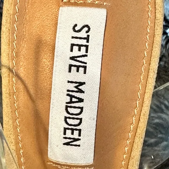 Steve Madden Clearer Clear Lucite 4” Minimalist Ankle Closure Sandals, Size 8.5