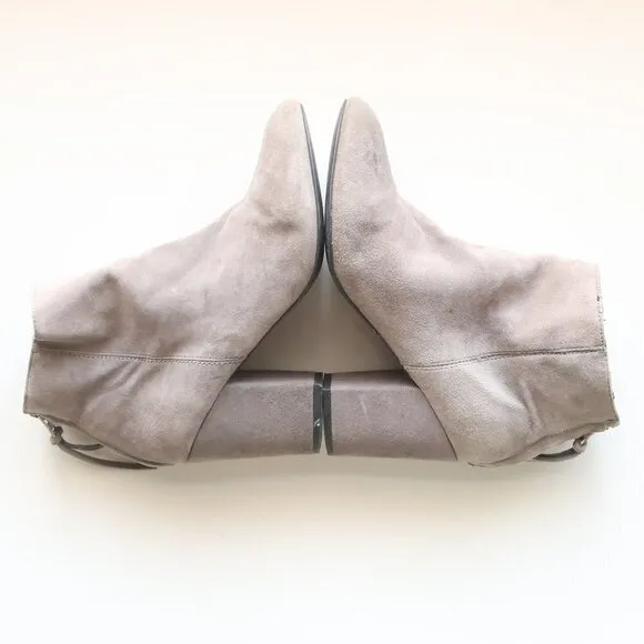 Steve Madden Cynthia Grey Suede Leather Block Heel Ankle Boots / Booties Size 9