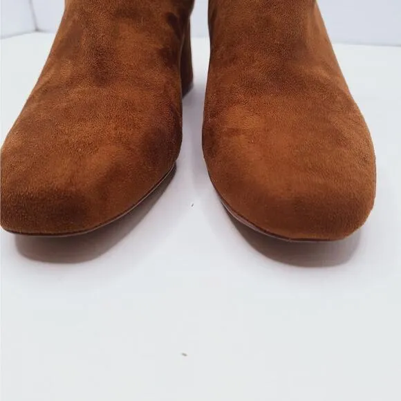 Steve Madden DEXIE Knee Boots Square Toe Faux Suede Womens 8.5 Vegan Block Heel