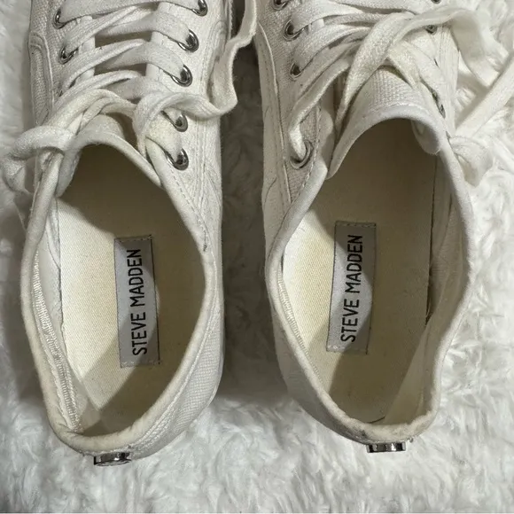 Steve Madden Emmi White Platform Tennis Shoes Size 6