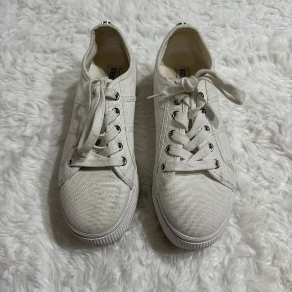 Steve Madden Emmi White Platform Tennis Shoes Size 6