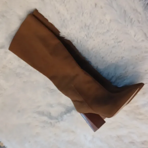 Steve Madden Handles Pointed Toe Nubuck Leather Block Heel Boots- SIZE 10 NEW