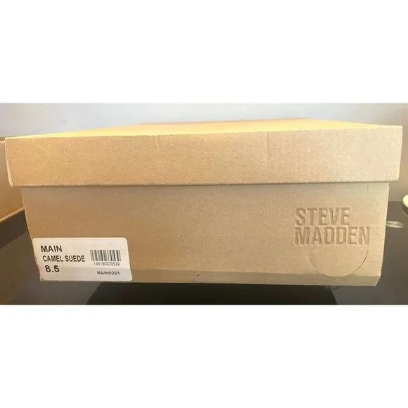 Steve Madden Main Tan Suede Ankle Platform Boots Women’s Shoes Size 8.5 Medium