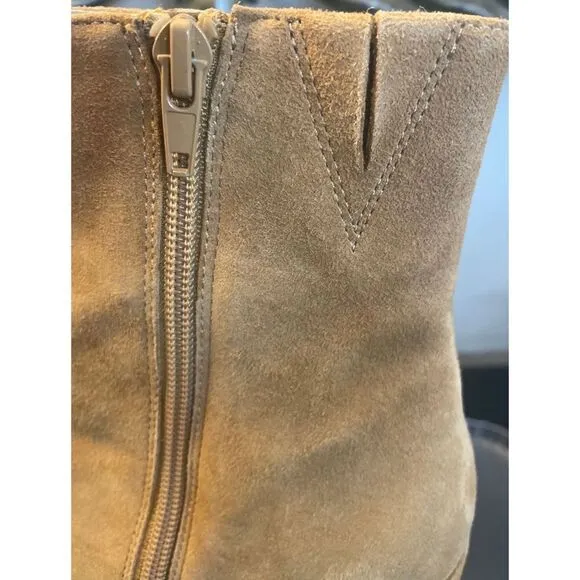 Steve Madden Main Tan Suede Ankle Platform Boots Women’s Shoes Size 8.5 Medium
