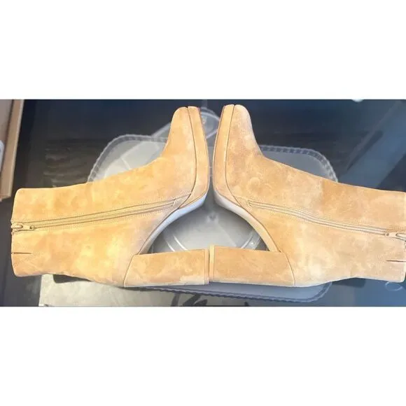 Steve Madden Main Tan Suede Ankle Platform Boots Women’s Shoes Size 8.5 Medium