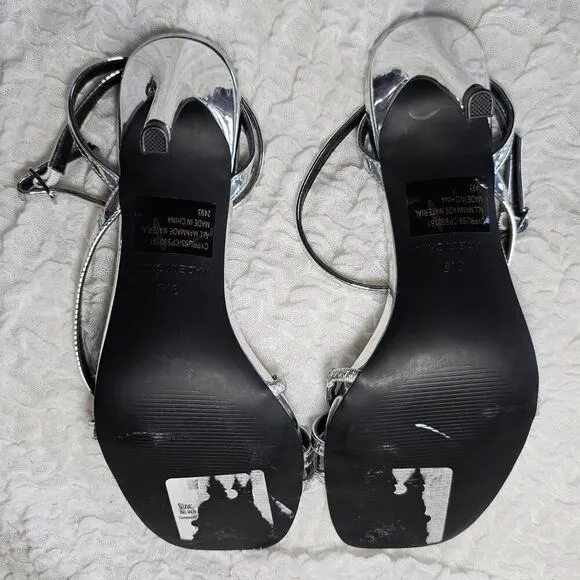 Steve Madden Silver Sandals Size 9.5