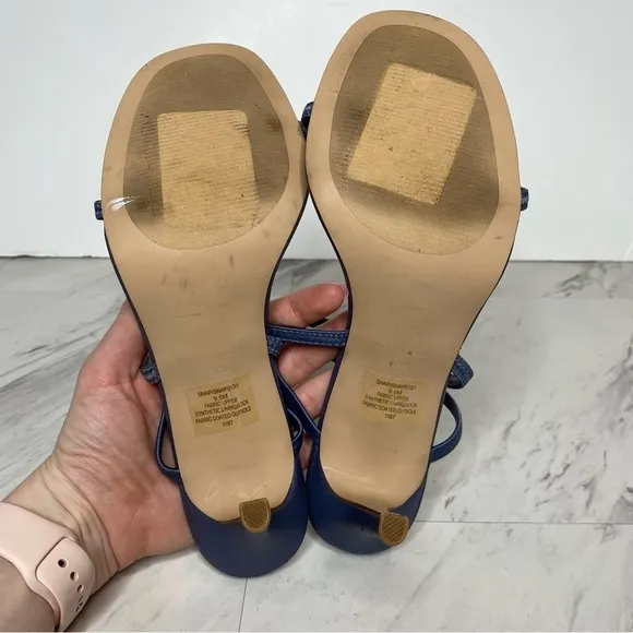 Steve Madden Snap Blue Heeled Sandal 9 1/2 M