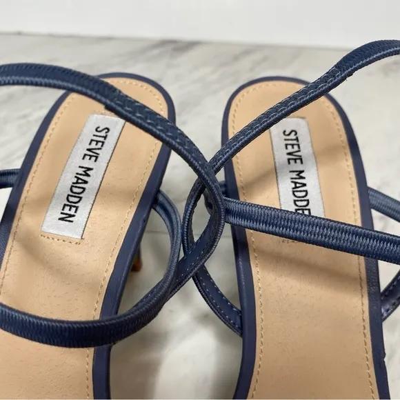 Steve Madden Snap Blue Heeled Sandal 9 1/2 M