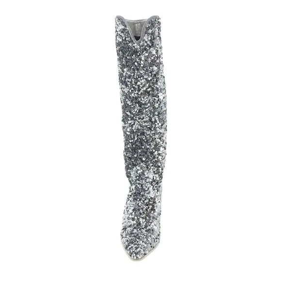 Steve Madden hi heel Boots Tyrus silver Sequin