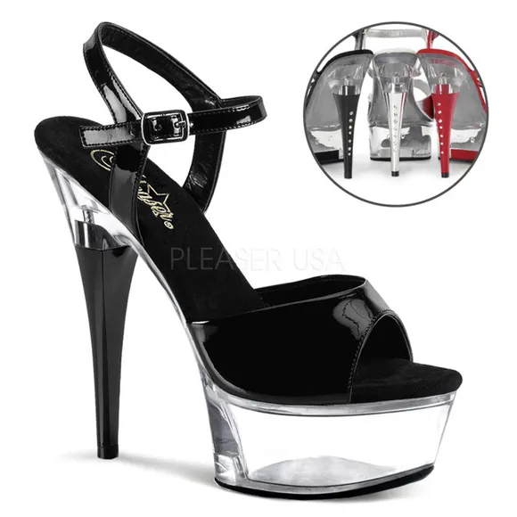 Stripper Rhinestone Heels Clear Platform Shoes