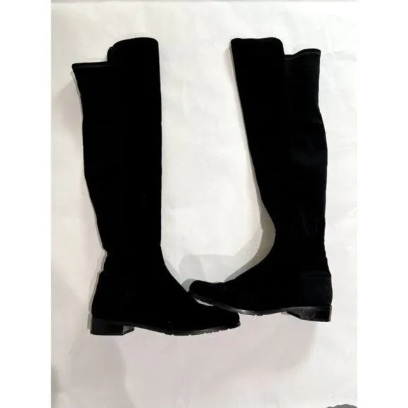 Stuart Weitzman 5050 Over The Knee Boots in Black Suede