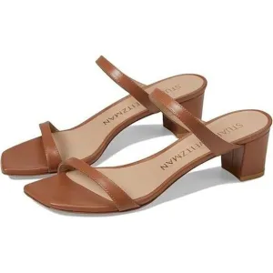 Stuart Weitzman Aleena 50 Sandals Women's US 10 Tan Leather Block Heel KHD823